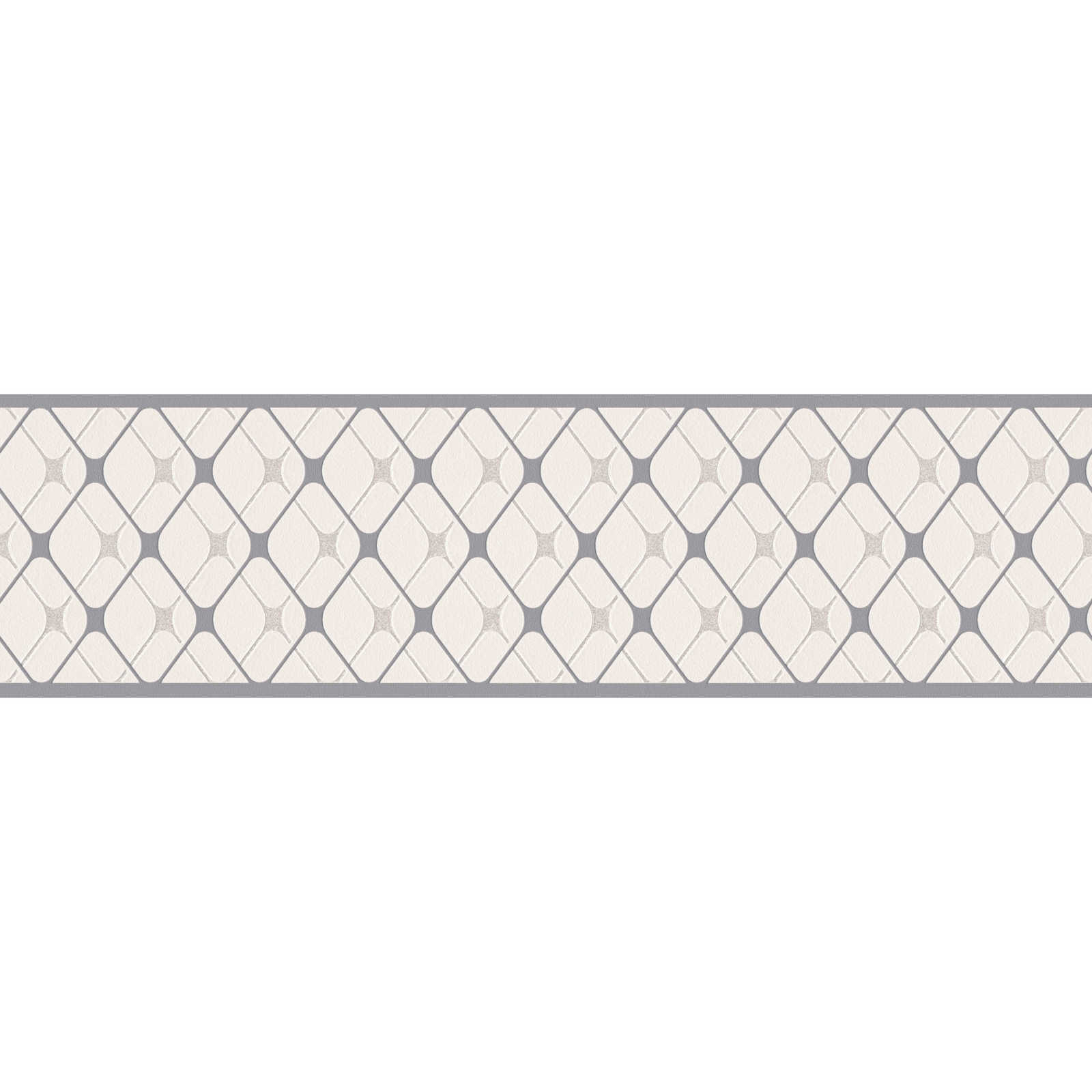 Tapeedibordüür – dekoratiivne motiiv – Hall, Metallikvärv, Valge – 384218