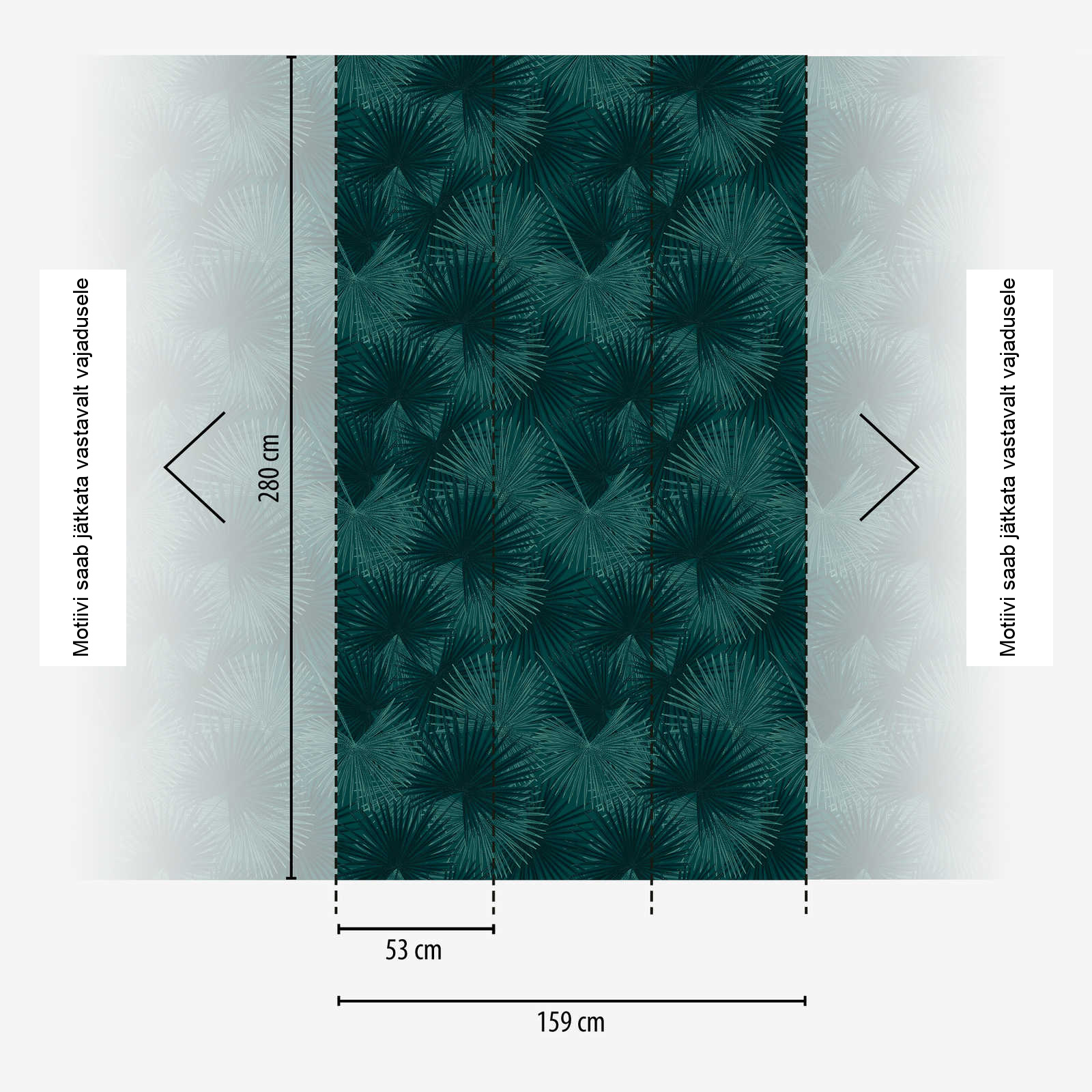 Petroolisinine troopilise mustriga fliistapeet – 391841 - Image 4