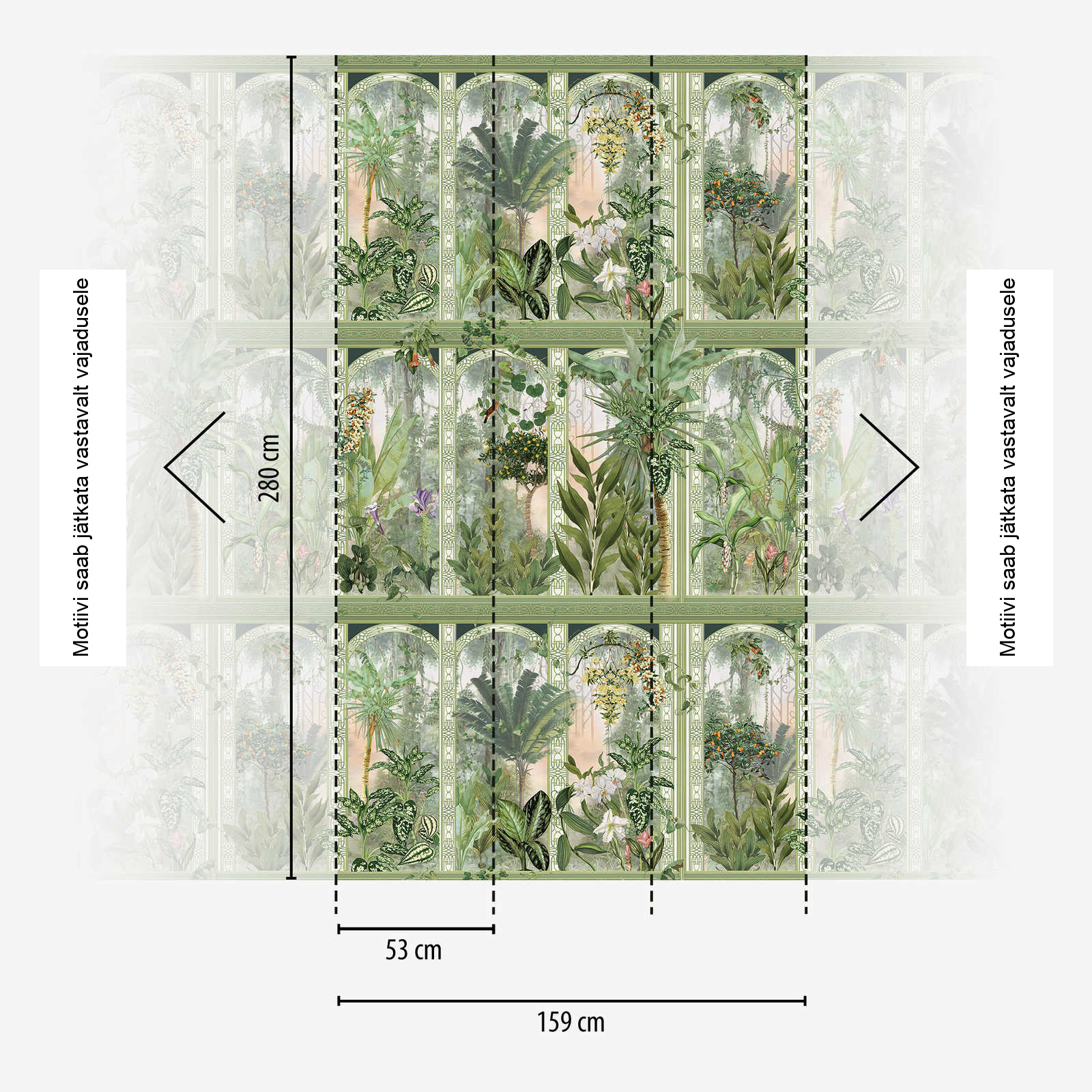 Roheline troopilise mustriga fliistapeet Livingwalls The Wall II – 393151 - Image 3