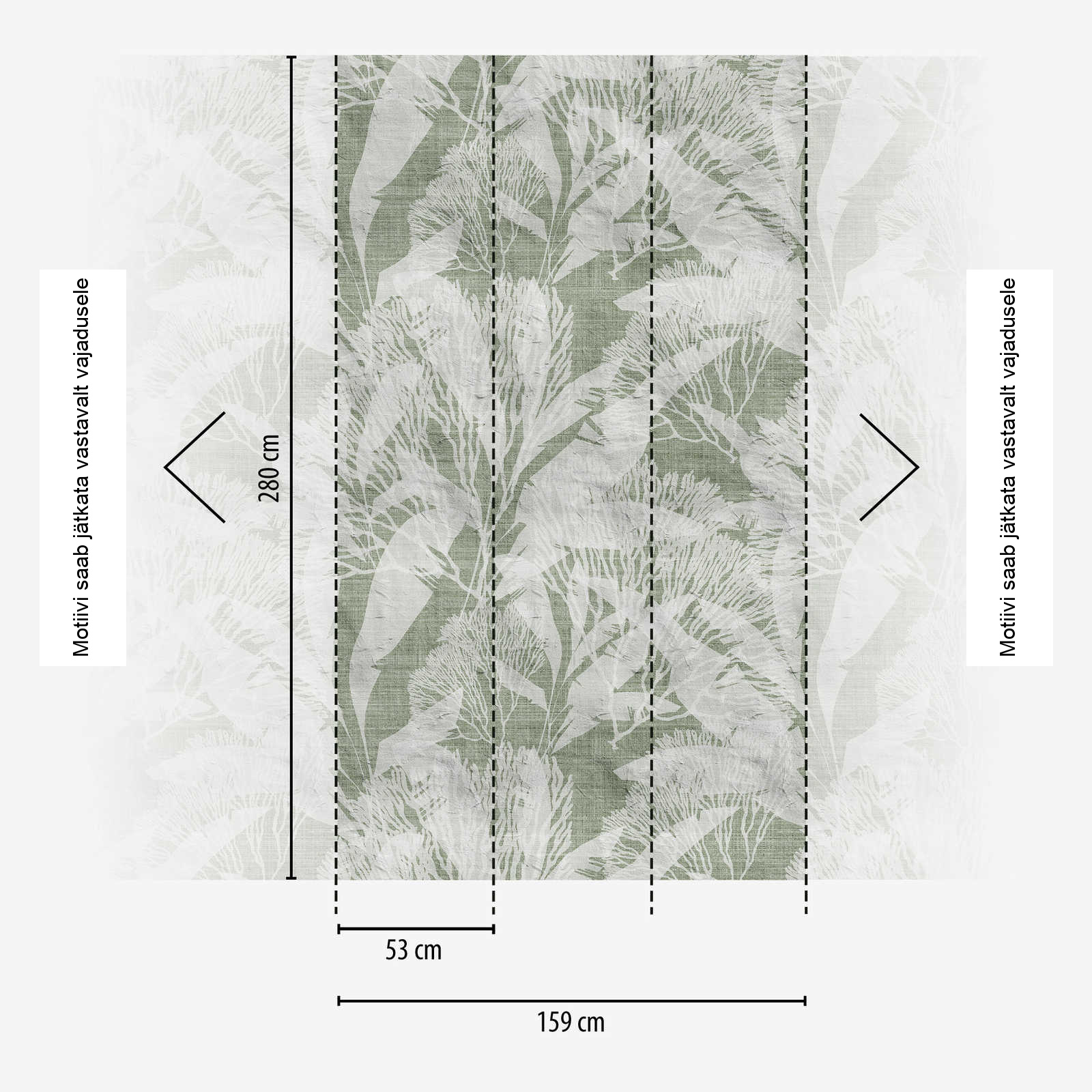 Roheline lehemustriga fliistapeet Livingwalls THE WALL III – 398851 - Image 4