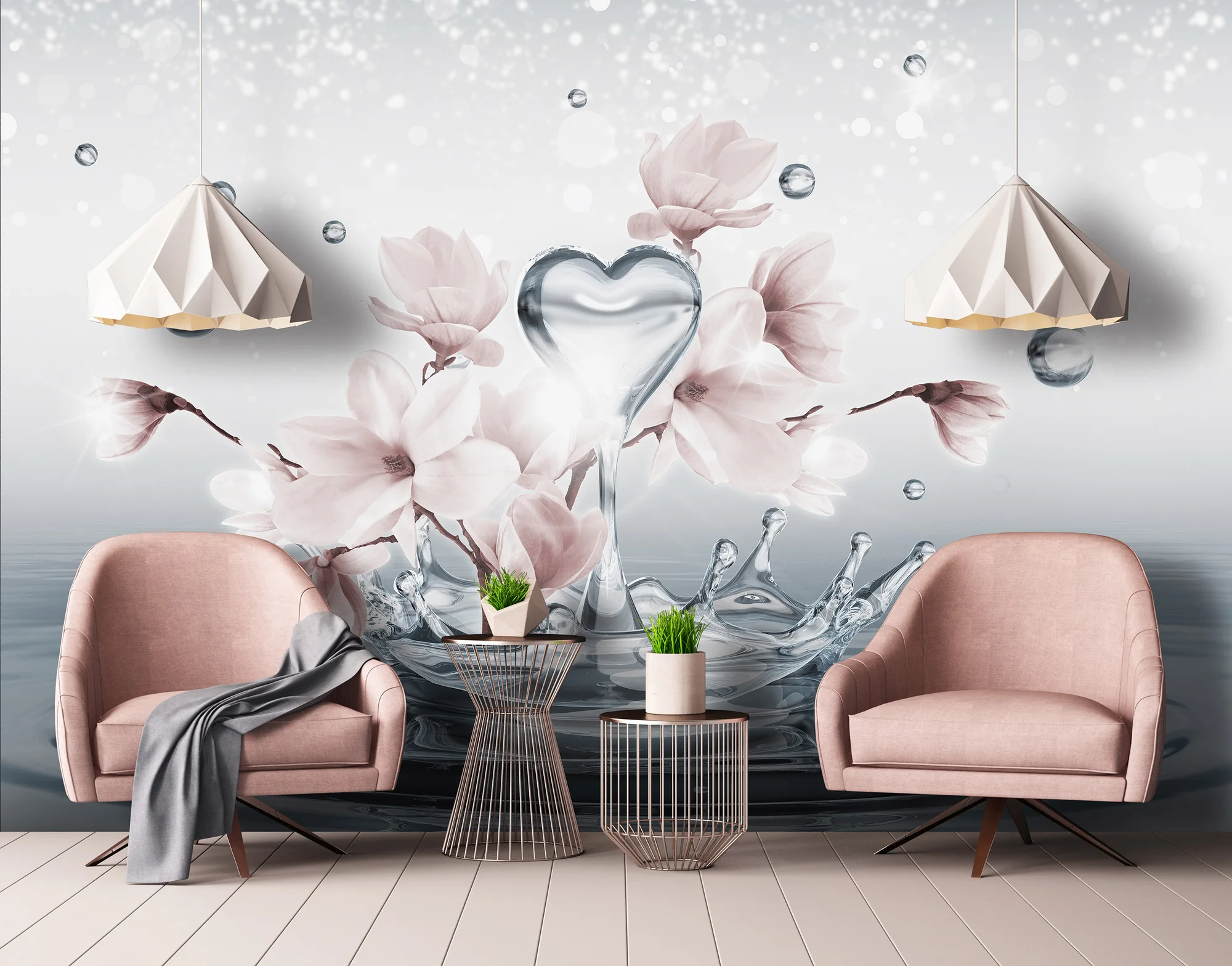 Roosad magnooliaõied – fototapeet 14004 - Image 2