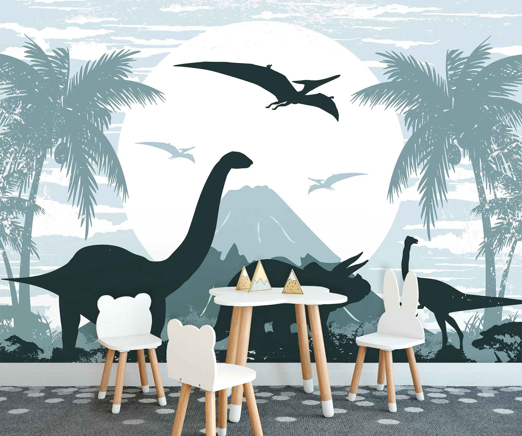 Sinised dinosaurused – fototapeet 14009