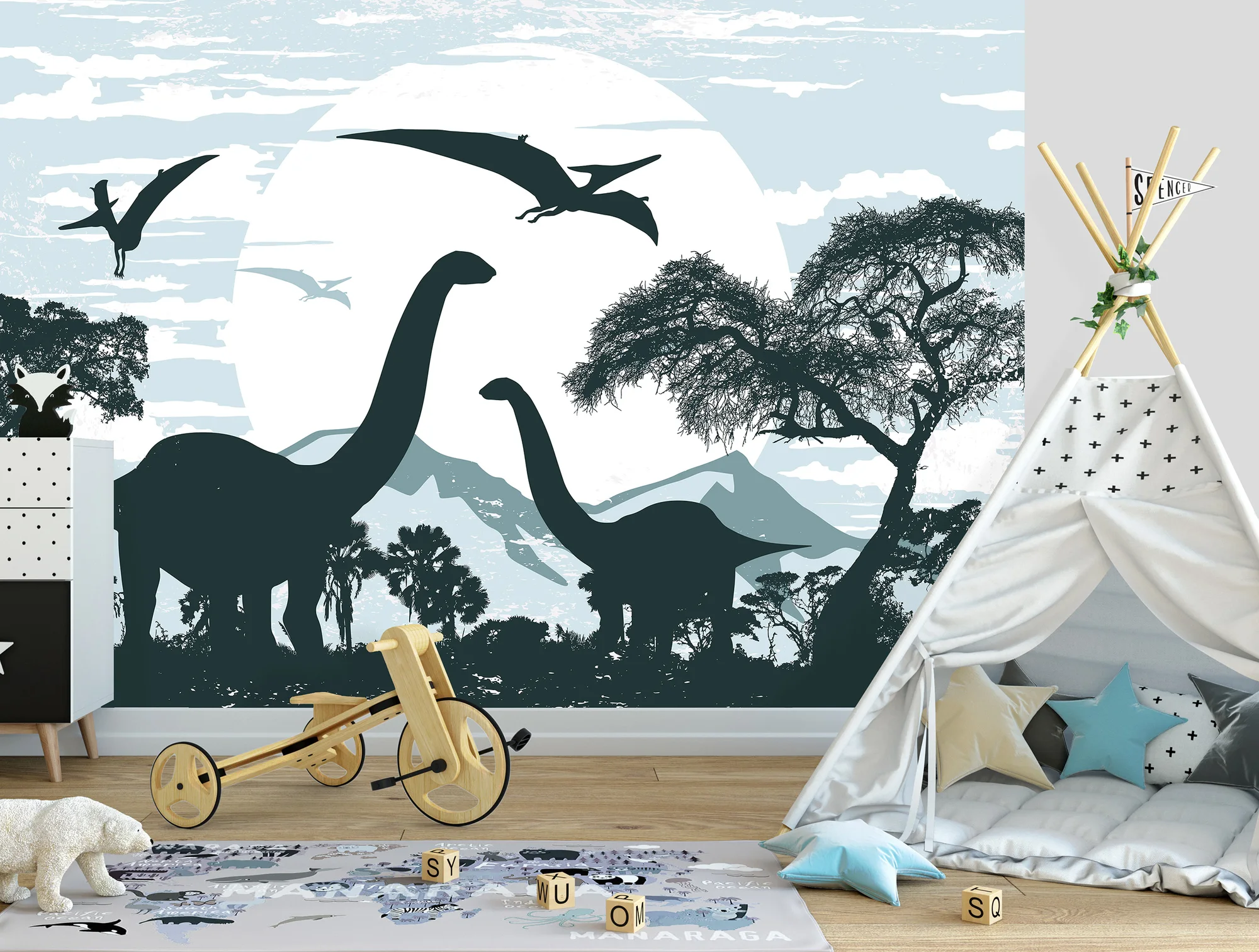 Sinised dinosaurused – fototapeet 14010 - Image 2