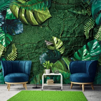 Tumerohelised monstera lehed – fototapeet 14100