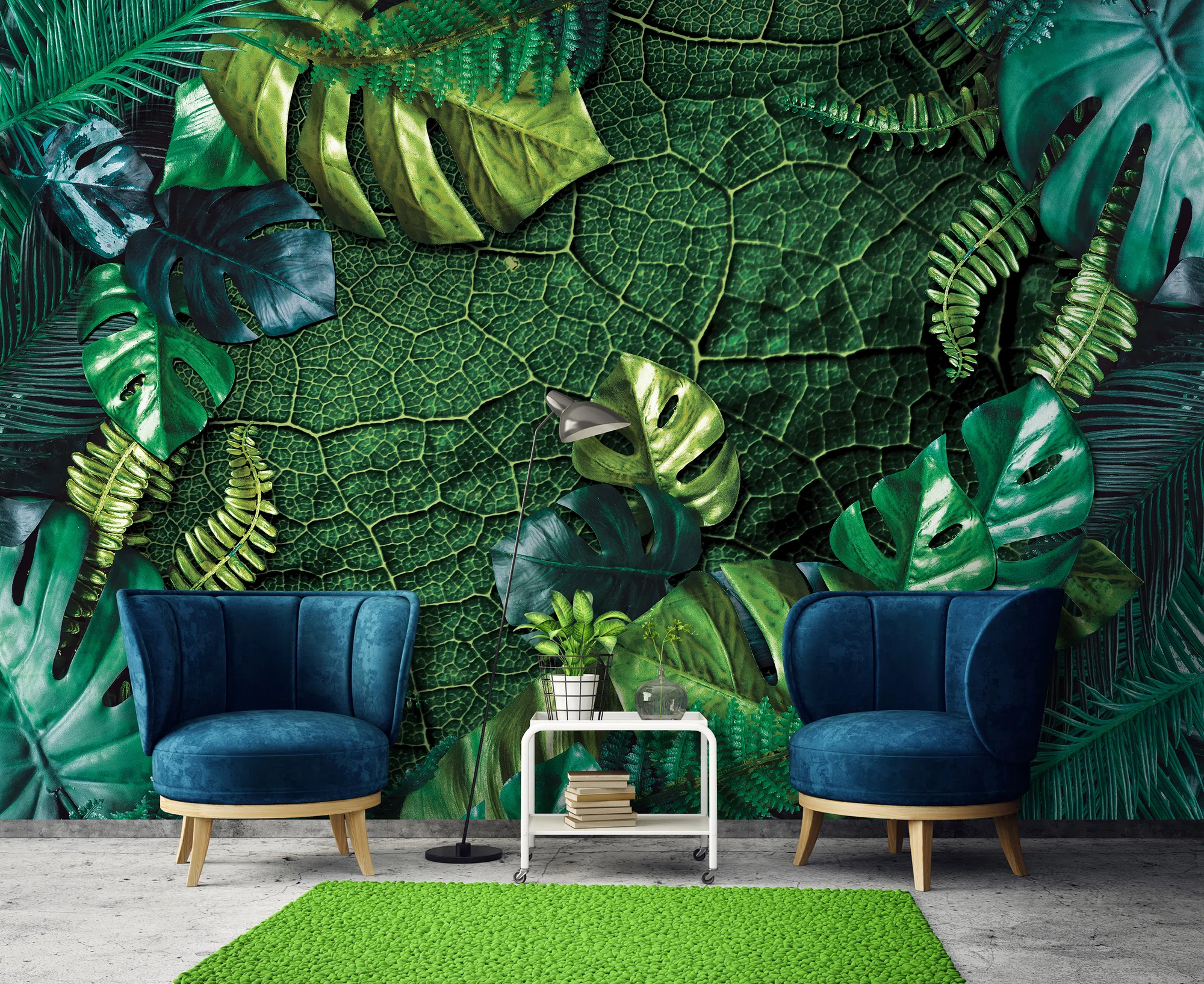 Tumerohelised monstera lehed – fototapeet 14100