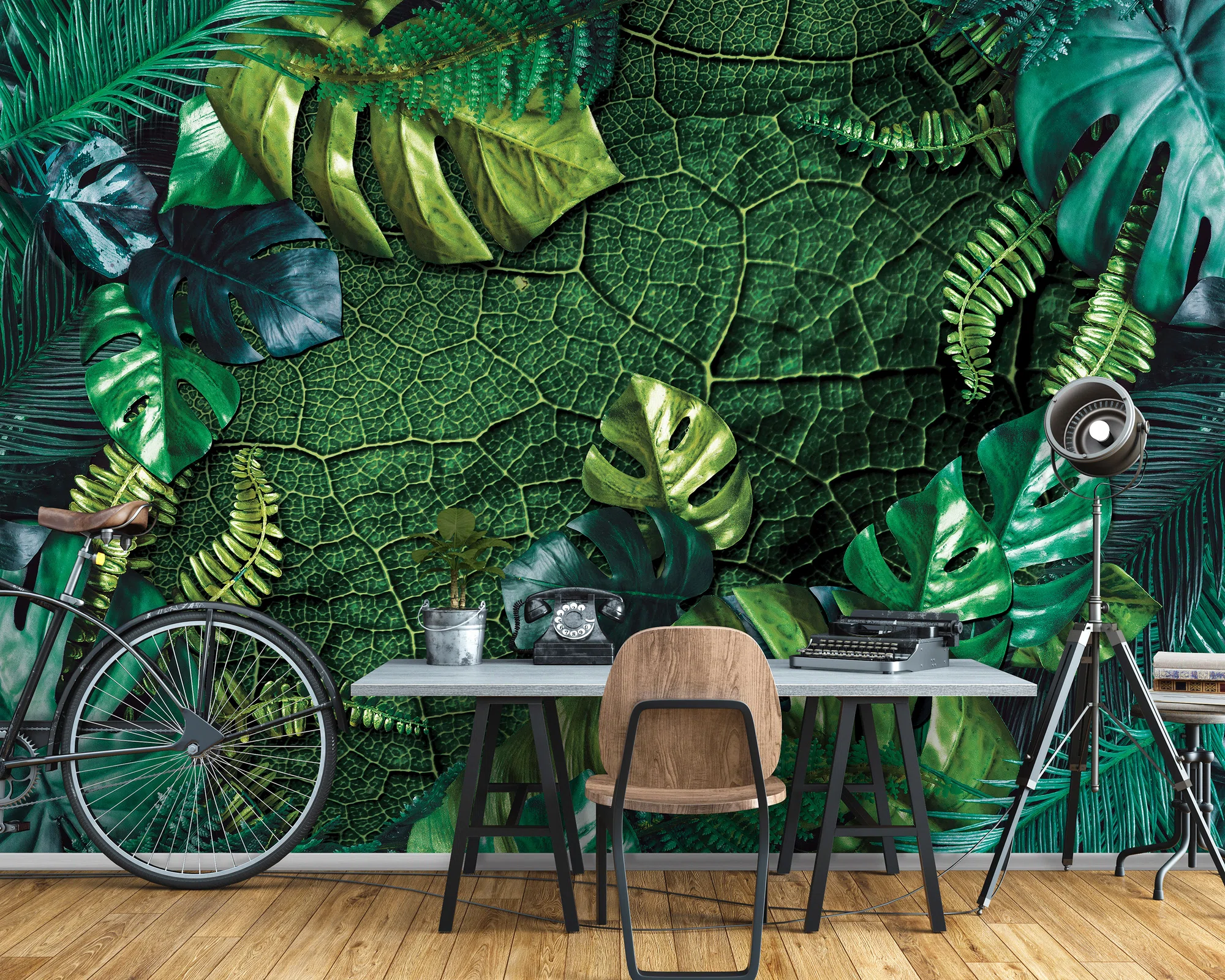 Tumerohelised monstera lehed – fototapeet 14100 - Image 2