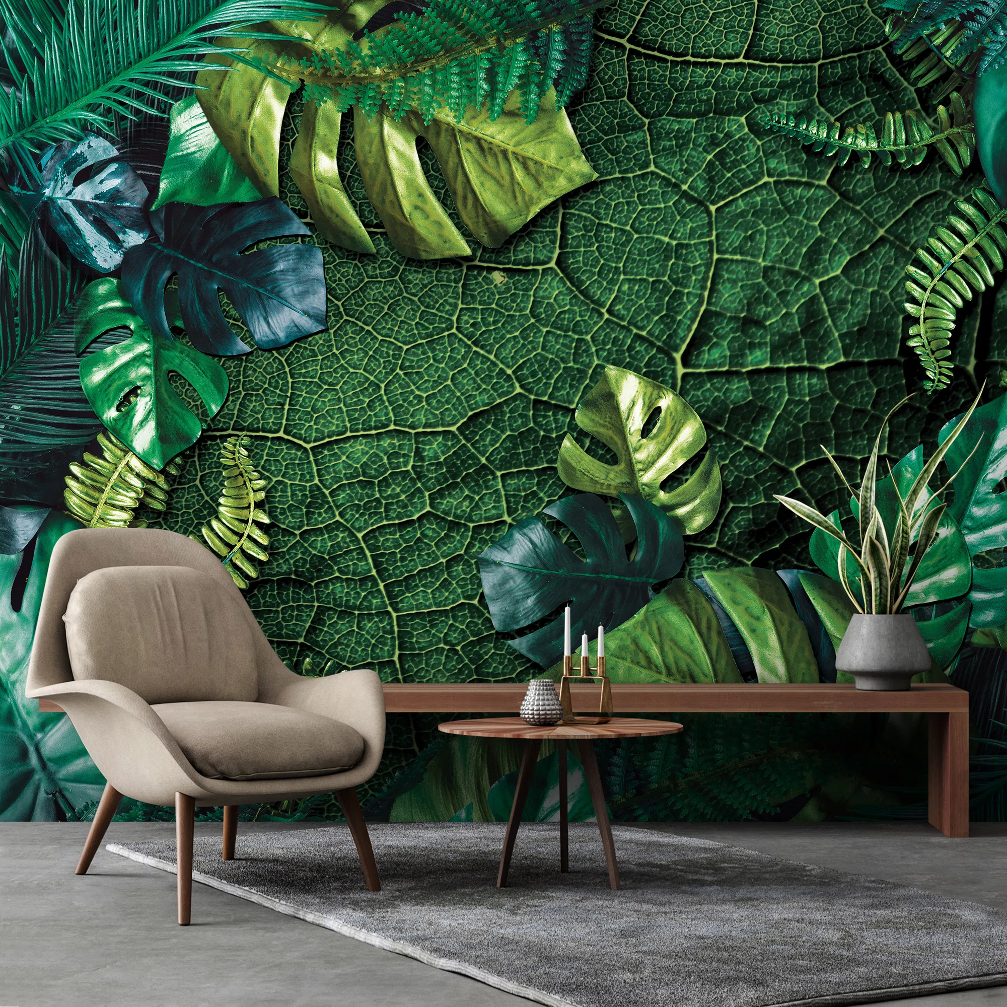 Tumerohelised monstera lehed – fototapeet 14100 - Image 4
