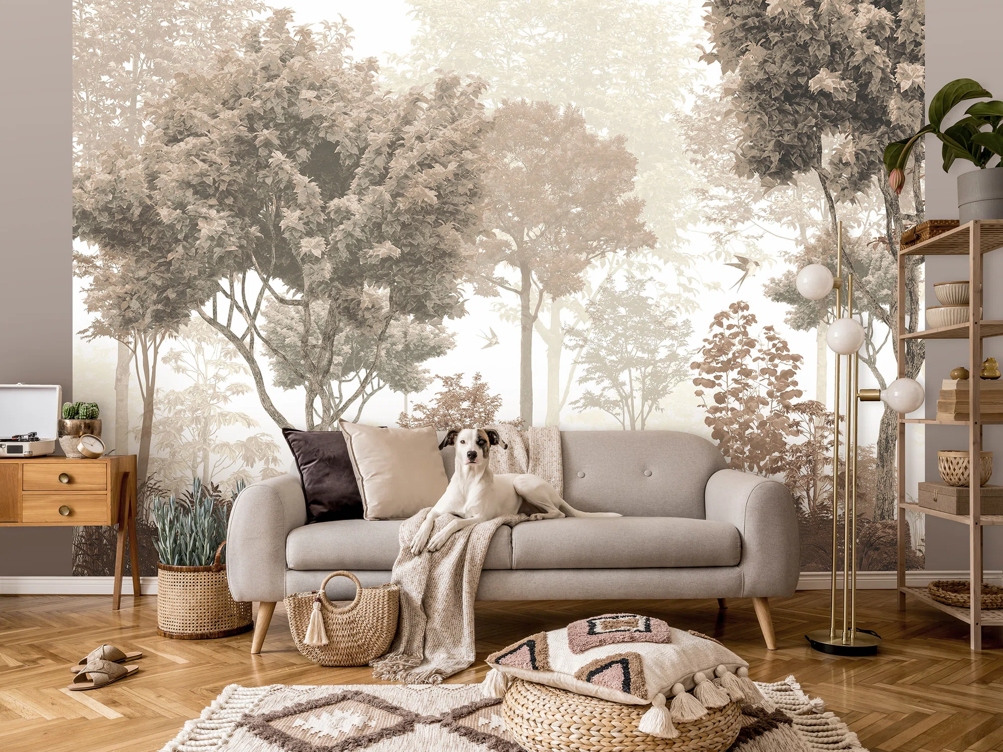 Pastelsed botaanilised lehed – fototapeet 14112