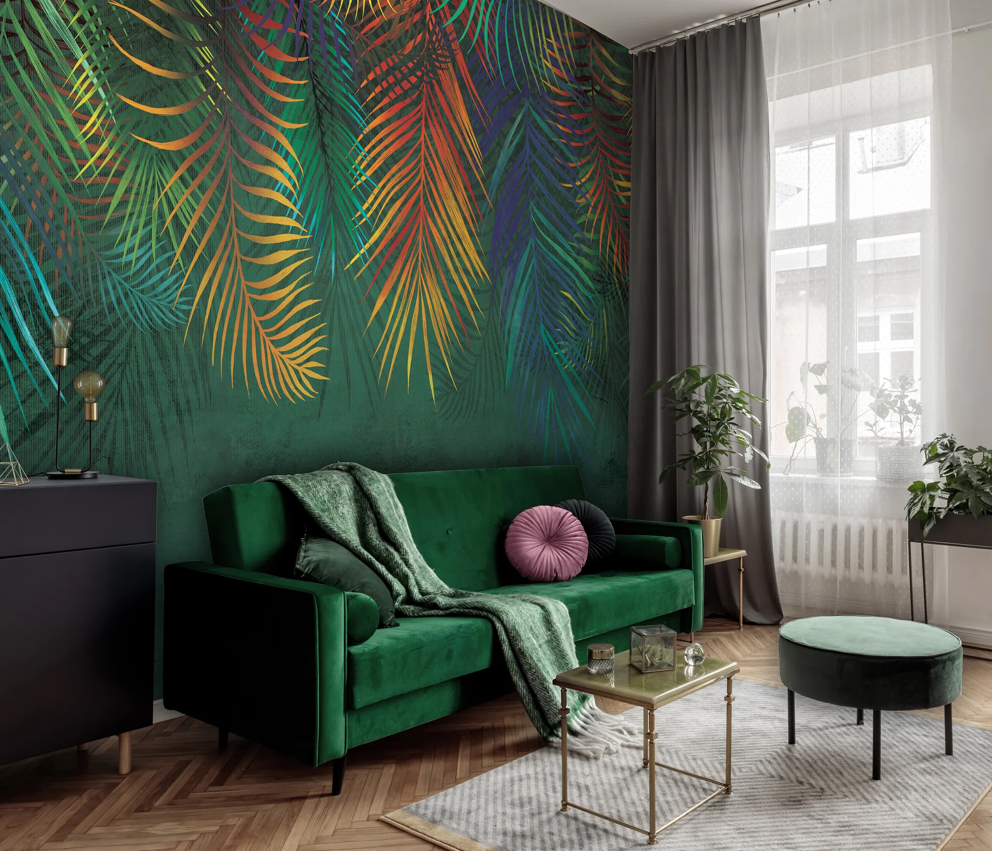 Tumerohelised palmilehed – fototapeet 14133 - Image 3