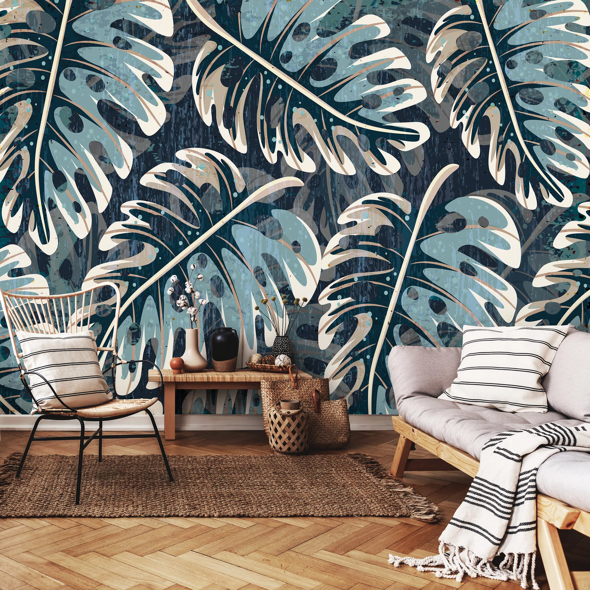 Tumesinised monstera lehed – fototapeet 14167 - Image 4