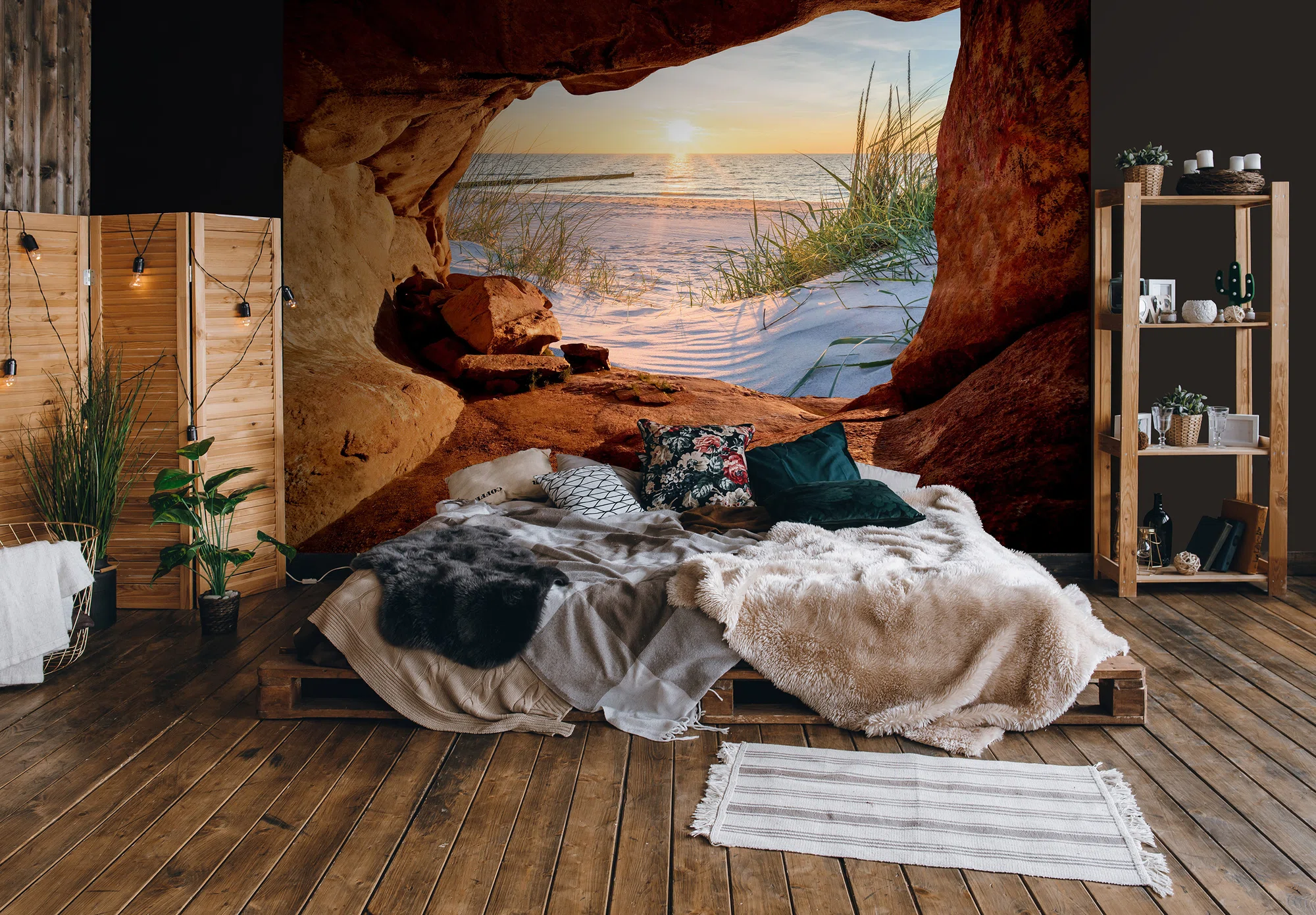 Päikeseloojang rannal – fototapeet 14216 - Image 3