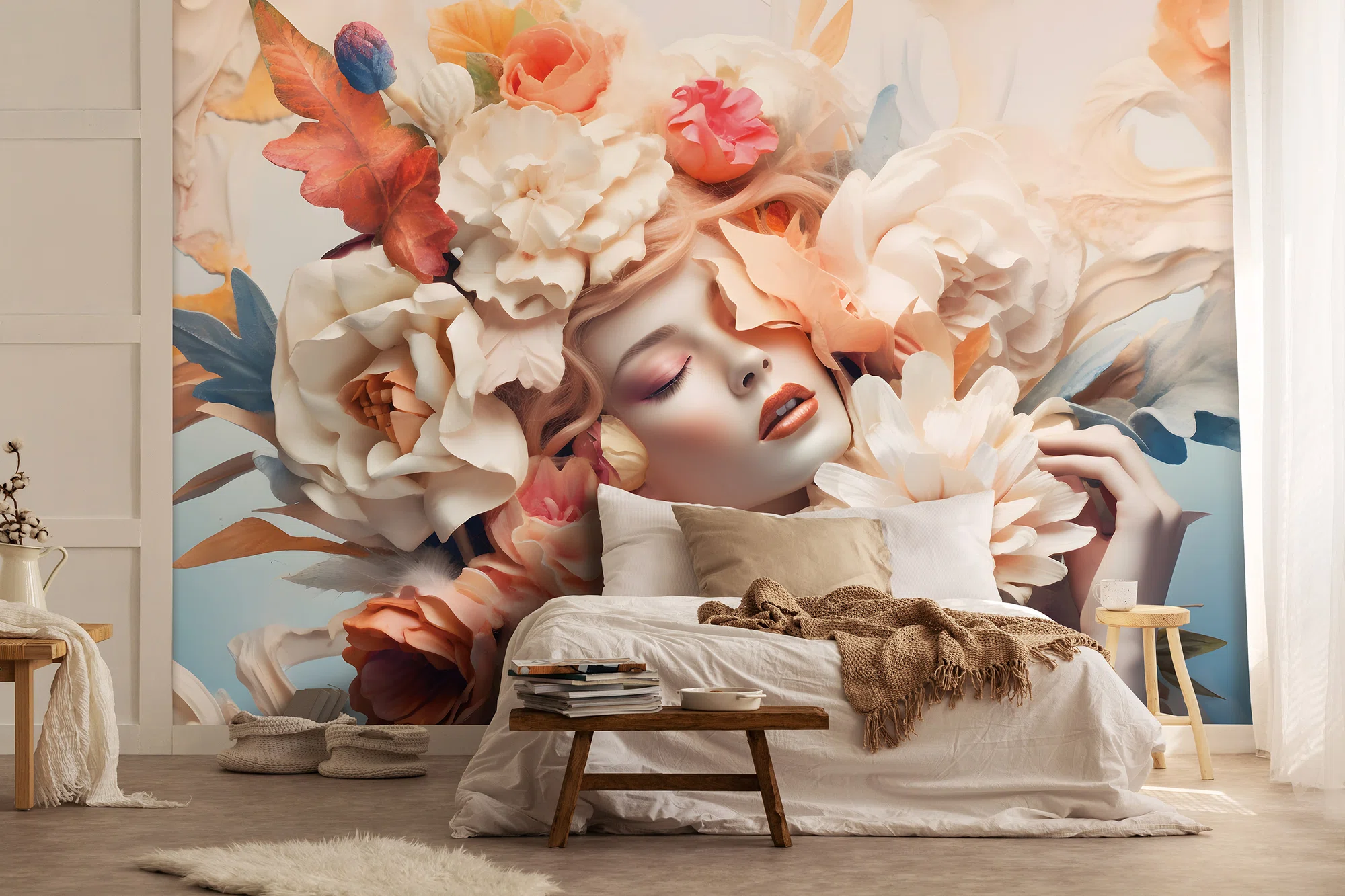 Pastelne lillekompositsioon – fototapeet 14663 - Image 2