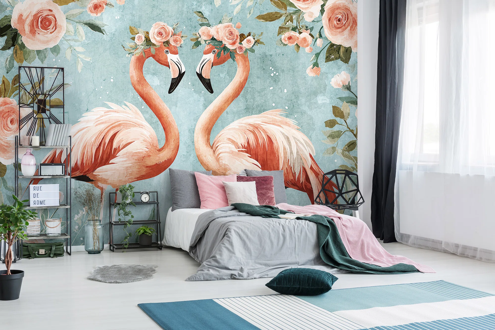 Roosad flamingod – fototapeet 15351