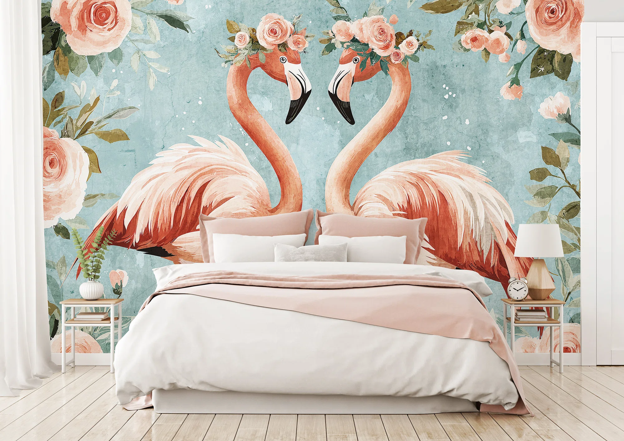 Roosad flamingod – fototapeet 15351 - Image 4